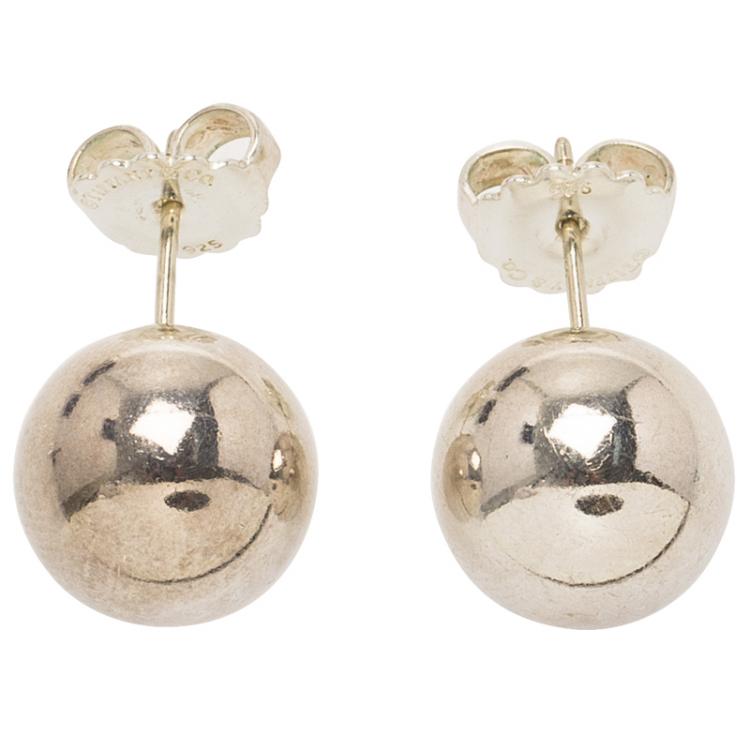 Pre Owned Tiffany & Co. Tiffany Beads Silver Stud Earrings