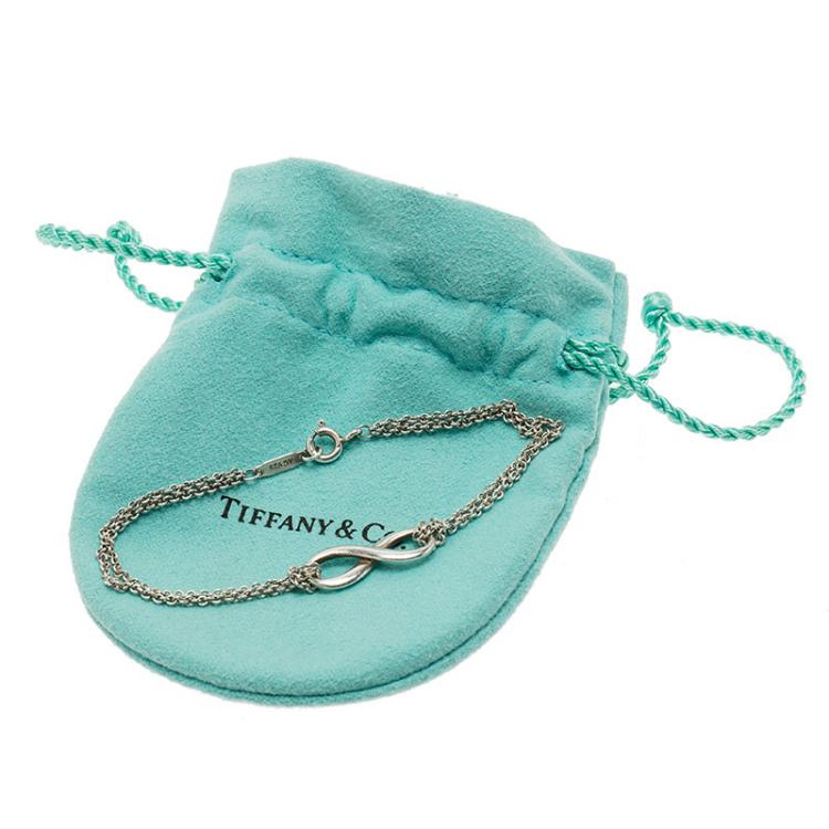 Pre Owned Tiffany & Co. Silver Infinity Bracelet 17cm