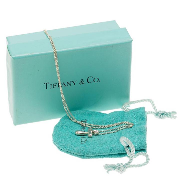 Pre Owned Tiffany & Co. Elsa Peretti Cross Silver Pendant Chain Necklace