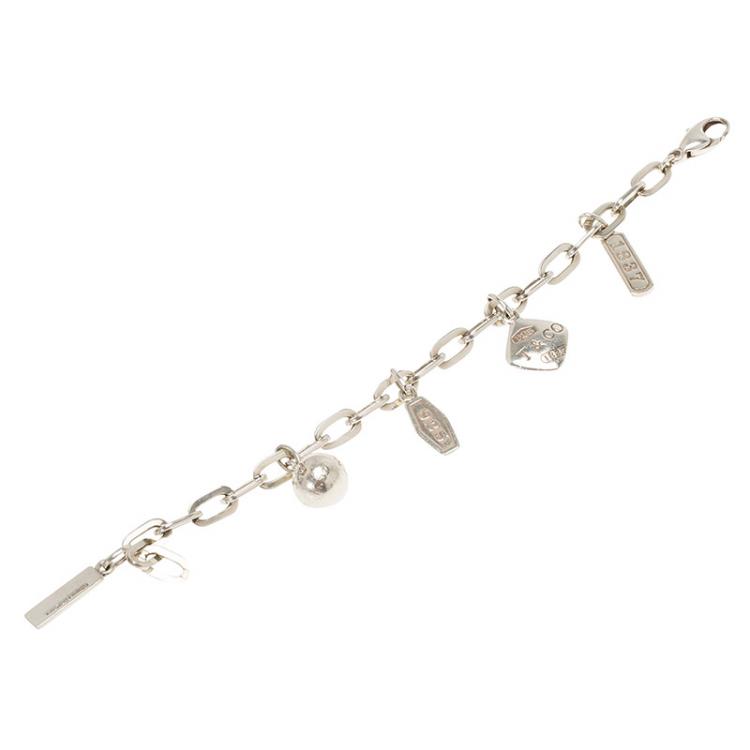 Pre Owned Tiffany & Co. Tiffany 1837 Silver Charm Bracelet