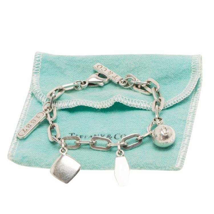 Pre Owned Tiffany & Co. Tiffany 1837 Silver Charm Bracelet