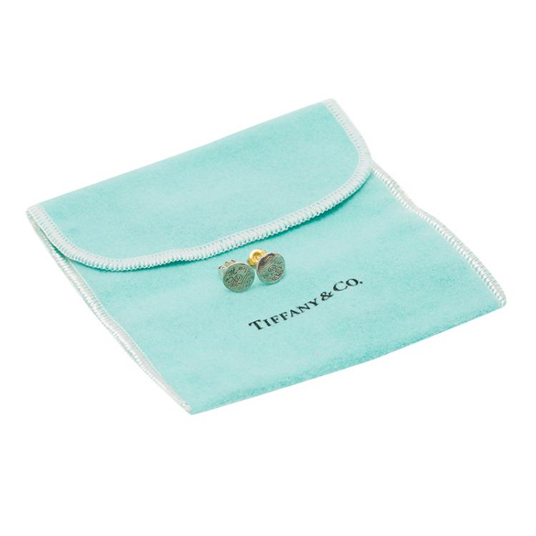 Pre Owned Tiffany & Co. Tiffany Notes Round Silver Stud Earrings