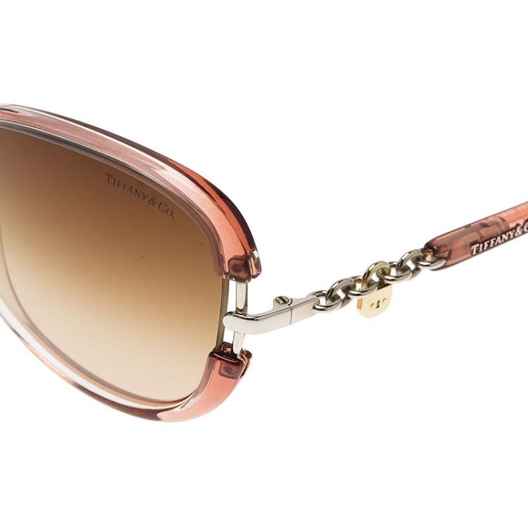 Pre Owned Tiffany & Co. Purple TF 4067 Signature Butterfly Sunglasses