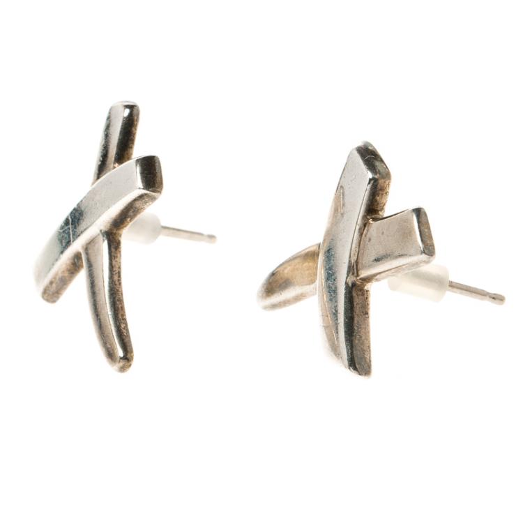 Pre Owned Tiffany & Co. Paloma's X Silver Stud Earrings