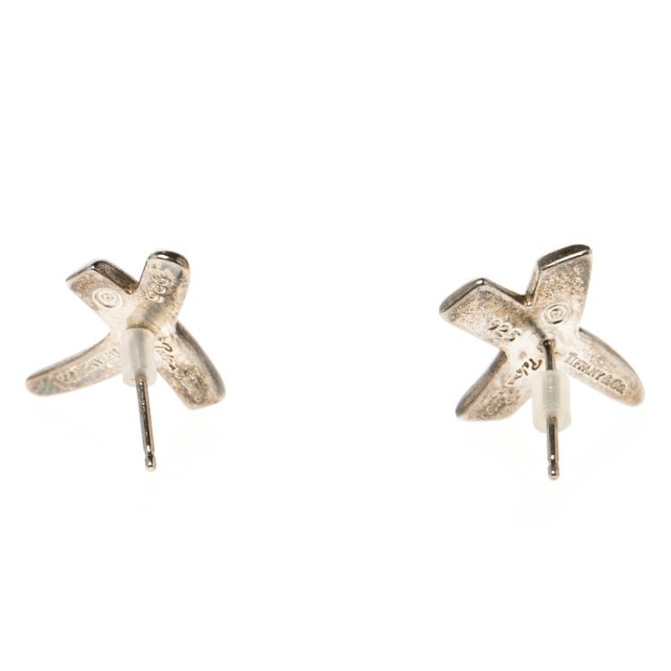 Pre Owned Tiffany & Co. Paloma's X Silver Stud Earrings
