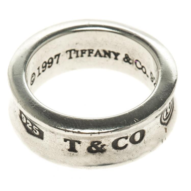 Pre Owned Tiffany & Co. 1837 Silver Band Ring Size 50