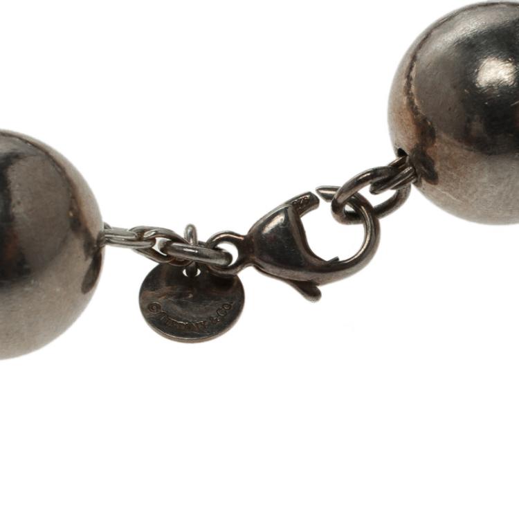 Pre Owned Tiffany & Co. Silver Bead Bracelet 21cm