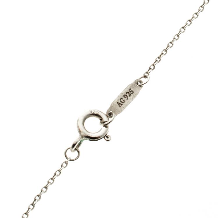 Pre Owned Tiffany & Co. Knot Key Pendant Enamel Silver Necklace