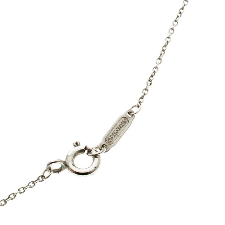 Pre Owned Tiffany & Co. Knot Key Pendant Enamel Silver Necklace