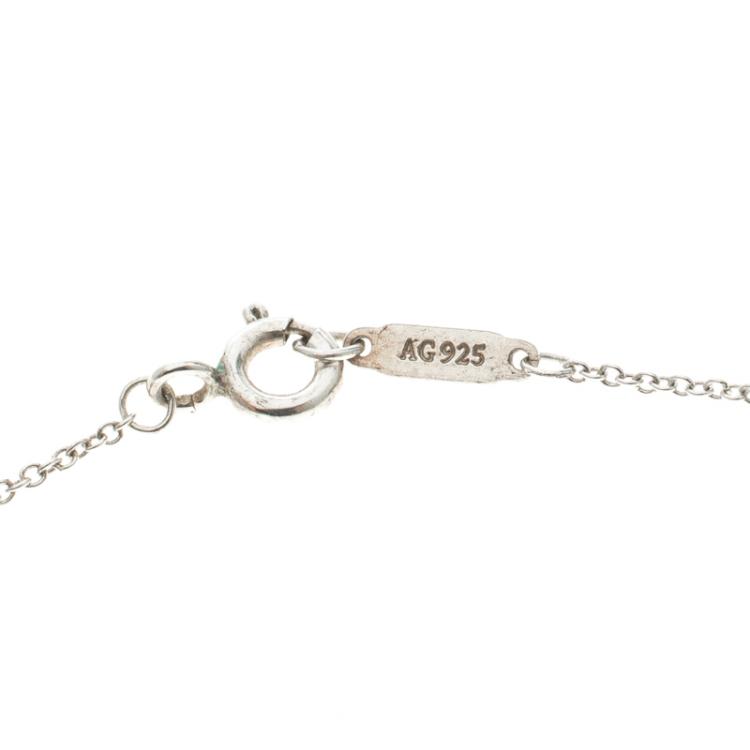 Pre Owned Tiffany & Co. Daisy Key Diamond & Silver Pendant Necklace