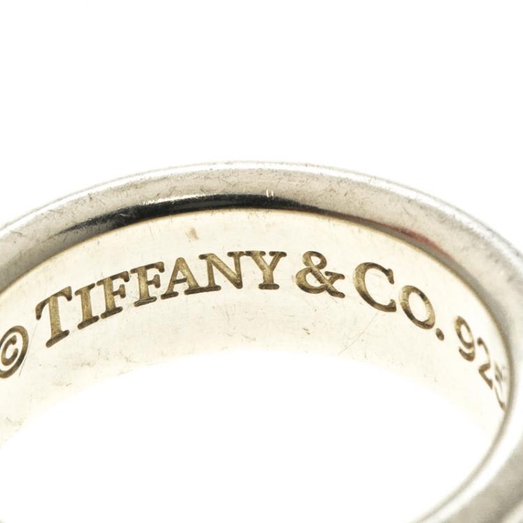 Pre Owned Tiffany & Co. Tiffany 1837 Silver Band Ring Size 53