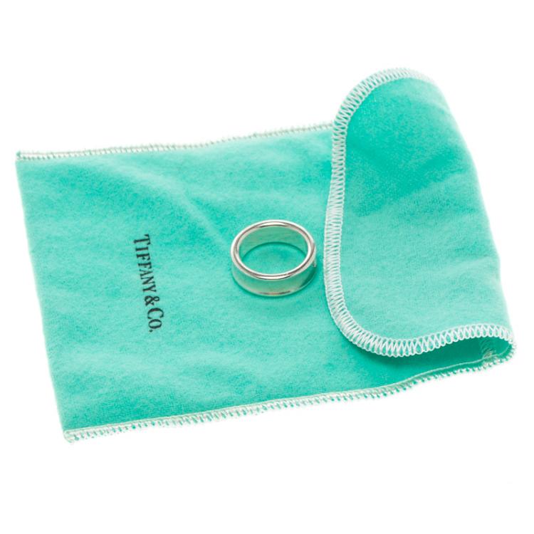 Pre Owned Tiffany & Co. Tiffany 1837 Silver Band Ring Size 53