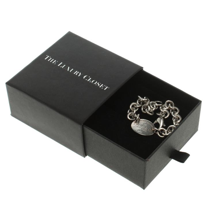 Pre Owned Tiffany & Co Return To Tiffany Oval Tag Silver Bracelet