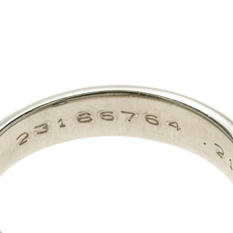 Pre Owned Tiffany & Co. Platinum 0.21 Diamond Solitaire Ring Size 50