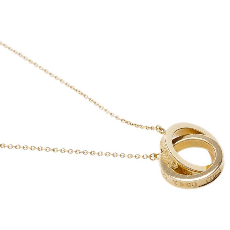 Pre Owned Tiffany & Co. 1837 Interlocking Circles Yellow Gold Chain Necklace