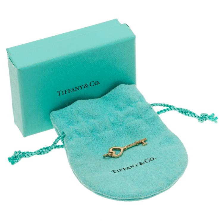 Pre Owned Tiffany & Co. Key Heart Yellow Gold Pendant