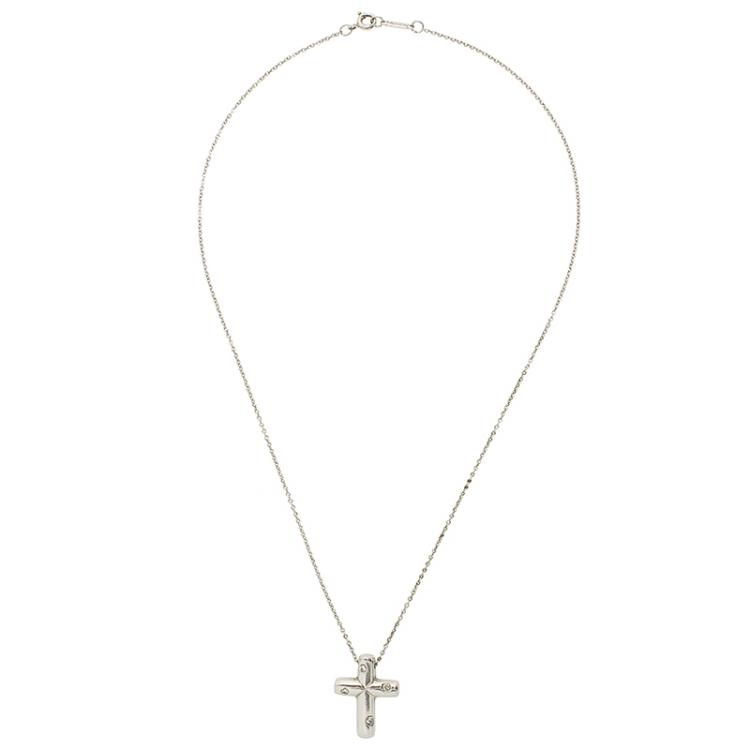 Pre Owned Tiffany & Co. Etoile Diamond Platinum Pendant Necklace