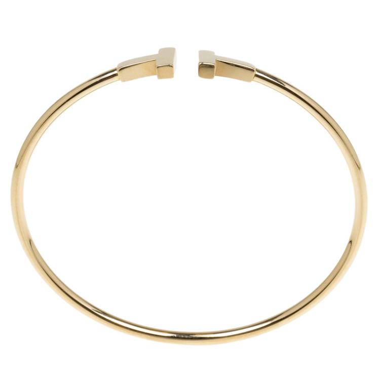 Pre Owned Tiffany & Co. T Wire Rose Gold Bracelet