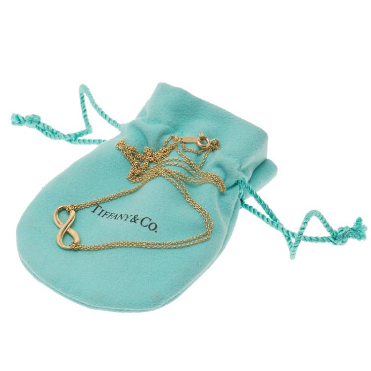 Pre Owned Tiffany & Co. Infinity Yellow Gold Pendant Necklace