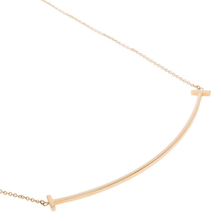Pre Owned Tiffany & Co. T Smile Rose Gold Necklace