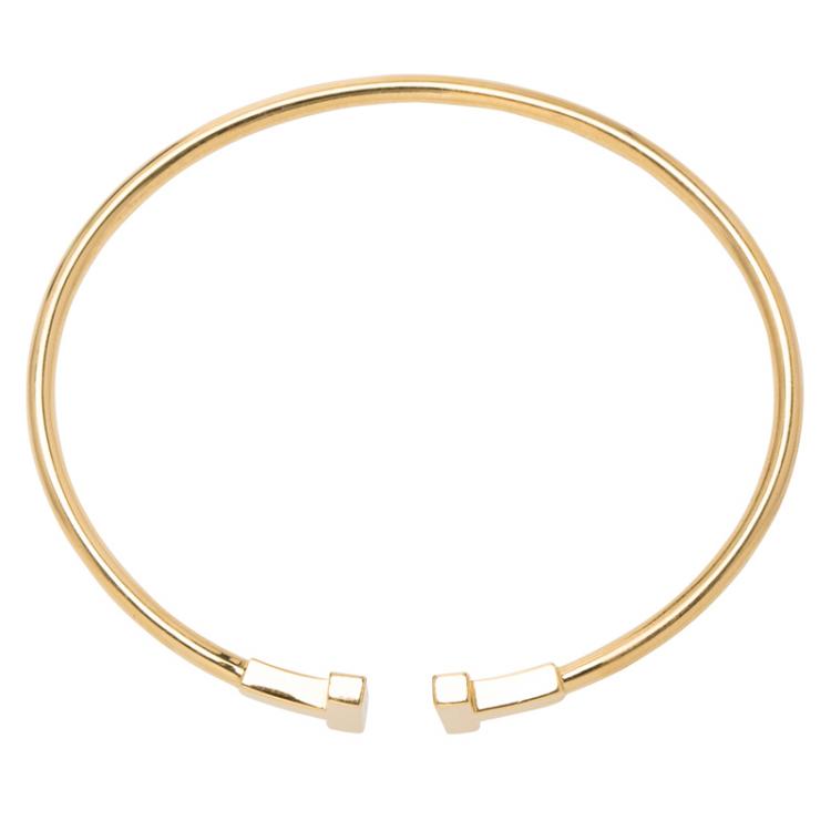 Pre Owned Tiffany & Co. T Yellow Gold Narrow Wire Bracelet