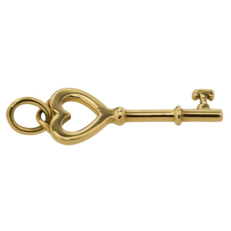 Pre Owned Tiffany & Co. Tiffany Keys Yellow Gold Heart Key Pendant