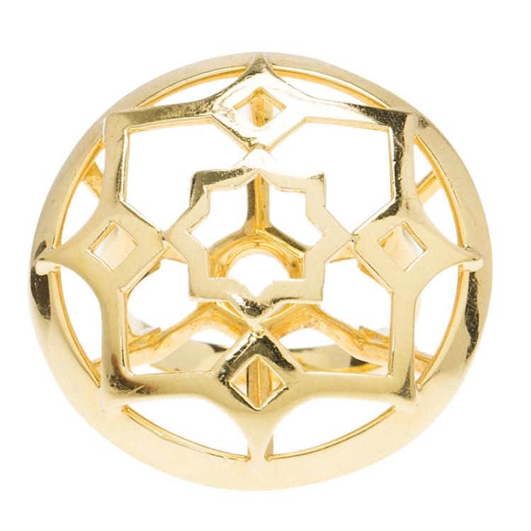 Pre Owned Tiffany & Co. Paloma Picasso Marrakesh Large Open Dome 18k Gold Ring Size 50