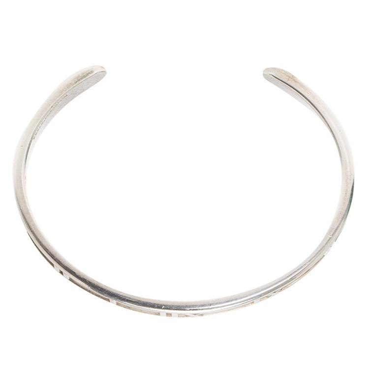 Pre Owned Tiffany & Co. Vintage Atlas Silver Open Cuff Bracelet 16cm