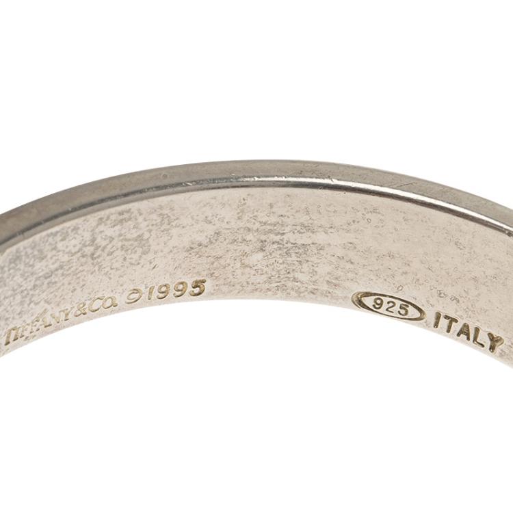 Pre Owned Tiffany & Co. Vintage Atlas Silver Open Cuff Bracelet 16cm