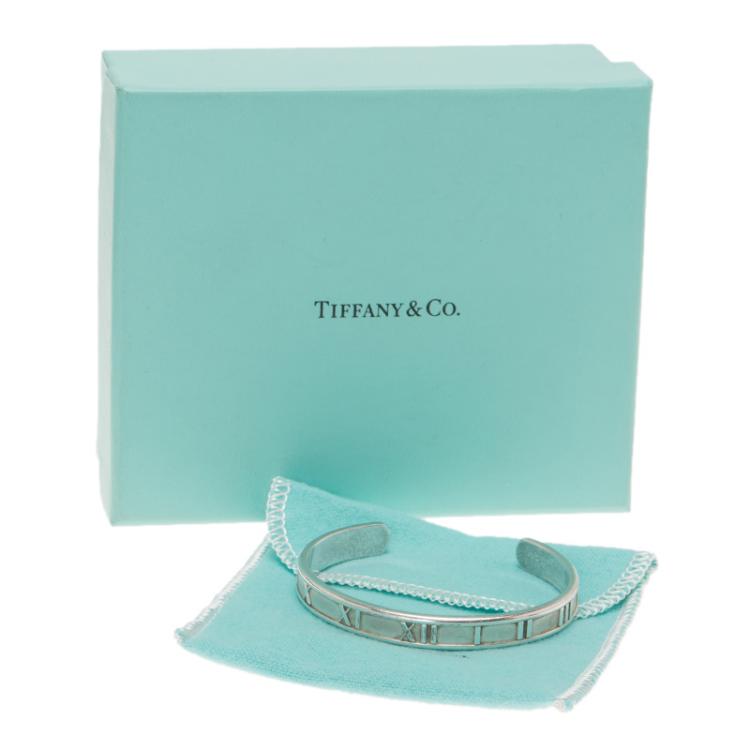 Pre Owned Tiffany & Co. Vintage Atlas Silver Open Cuff Bracelet 16cm