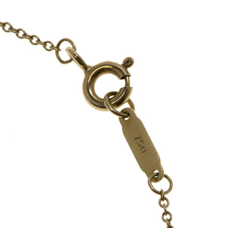 Pre Owned Tiffany & Co.  Heart Key Charm 18k Yellow Gold Pendant Necklace