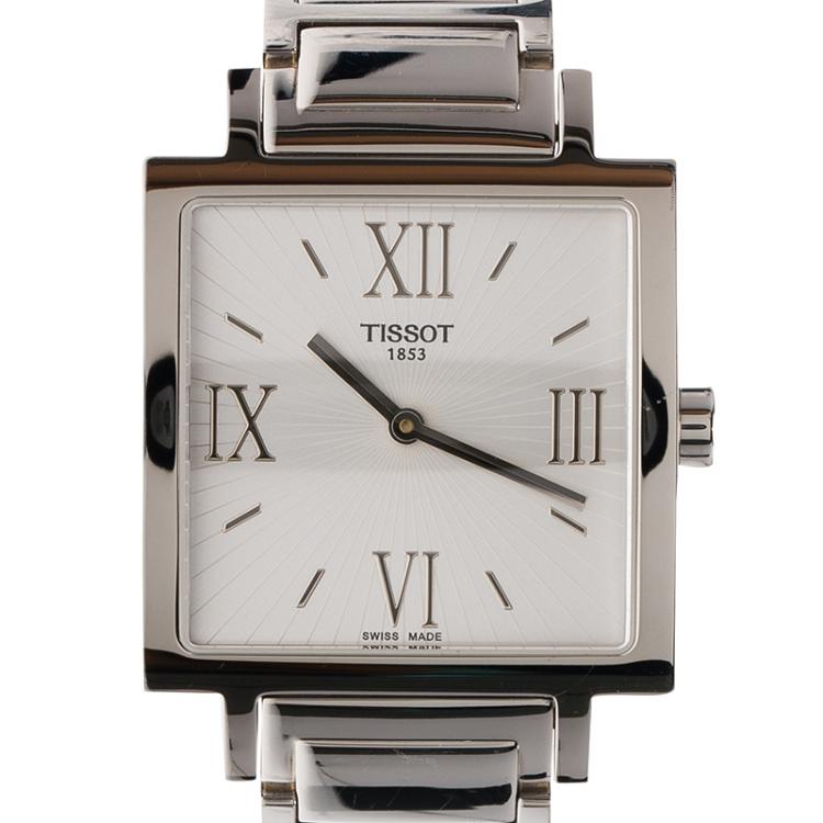 Pre Owned Tissot Silver Stainless Steel T-Trend Happy Chic Women's Wristwatch 29MM