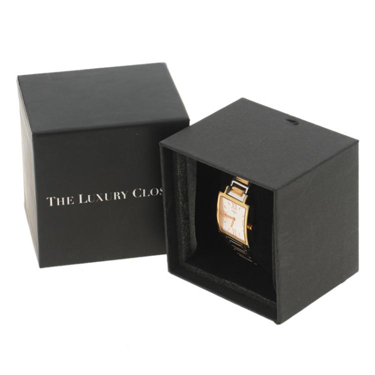Pre Owned Tissot Silver Stainless Steel & Rose Gold Finish T-Trend Happy Chic Women's Wristwatch 29MM