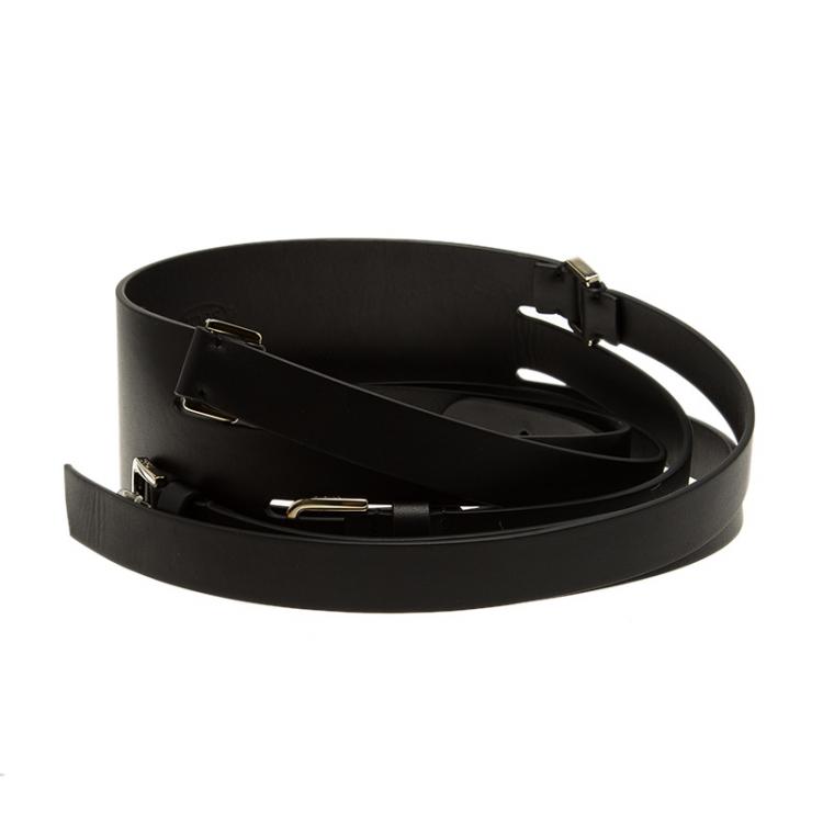Pre Owned Tod's Black Leather Wrap Around Waist Belt 80 CM