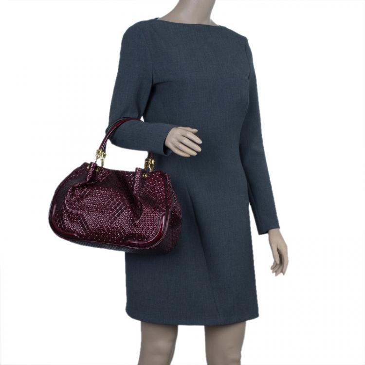 Pre Owned Tod's Signature Burgundy Patent Top Handle