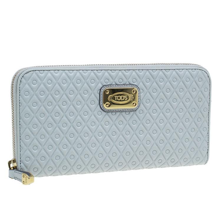 Pre Owned Tod's Grey Zip Around Wallet