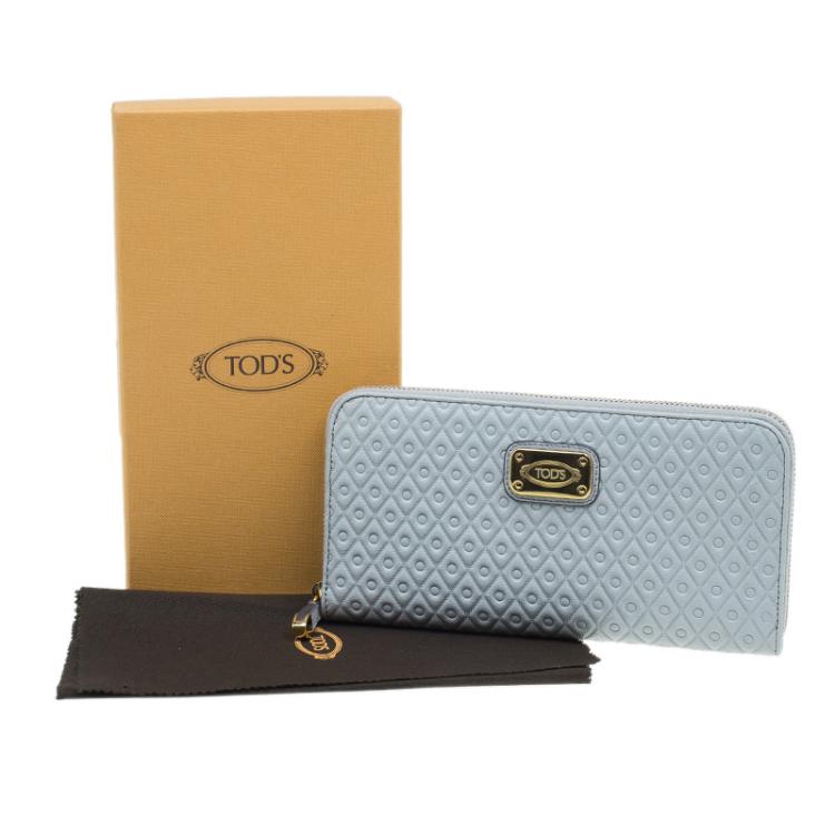 Pre Owned Tod's Grey Zip Around Wallet