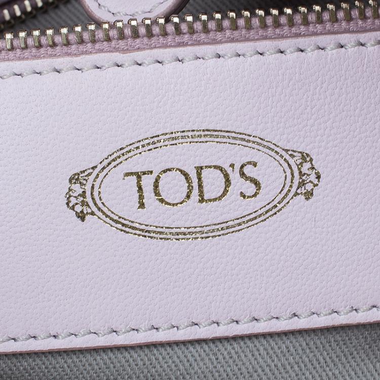Pre Owned Tod's Pink/Silver Leather and Python Medium Horse Secchiello Tote