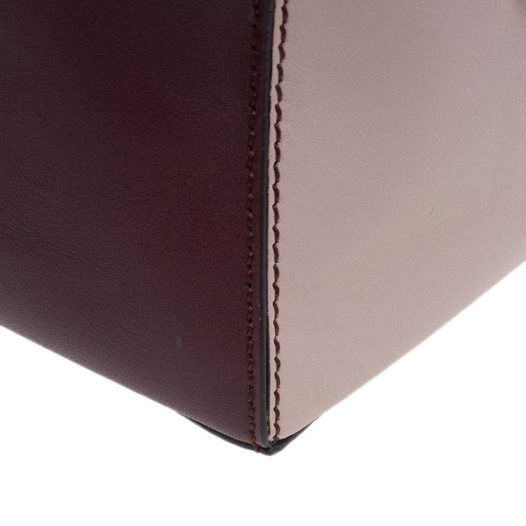 Pre Owned Tod's Burgundy/Pink Leather Small D-Cube Bowler Bag