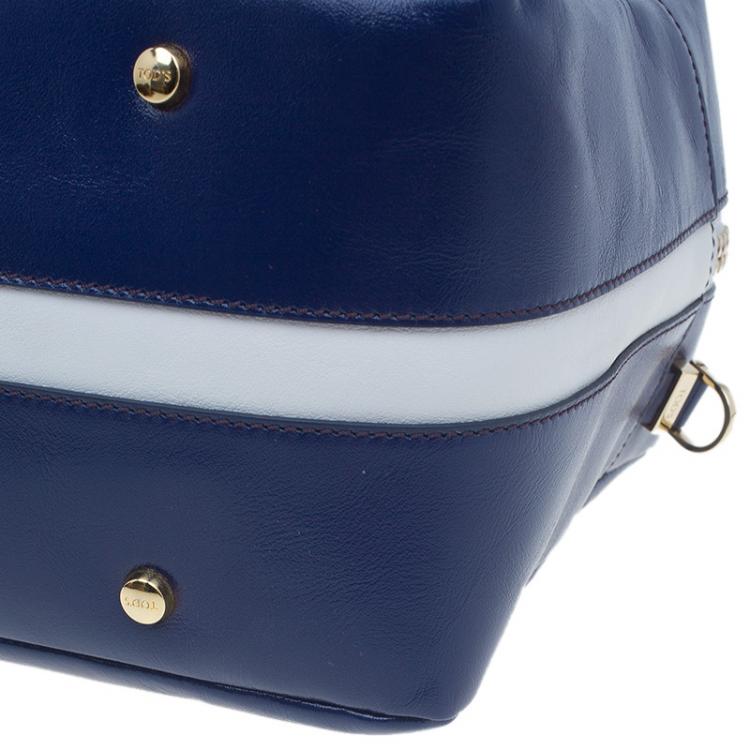 Pre Owned Tod's Navy Blue Glossy Leather Small Military Bowler Bag