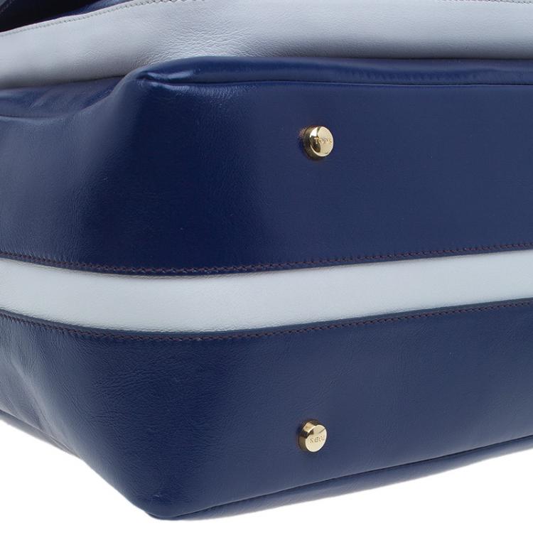 Pre Owned Tod's Navy Blue Glossy Leather Small Military Bowler Bag