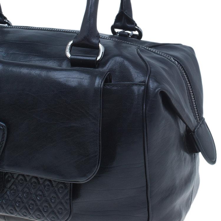 Pre Owned Tod's Black Leather Signature Bauletto Bag