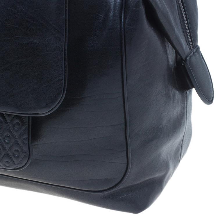 Pre Owned Tod's Black Leather Signature Bauletto Bag