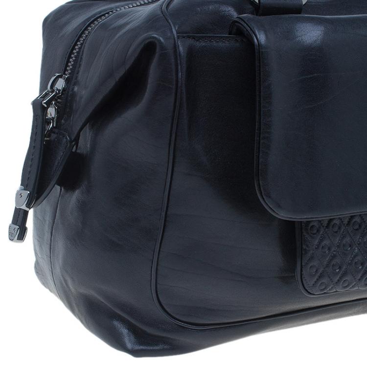Pre Owned Tod's Black Leather Signature Bauletto Bag