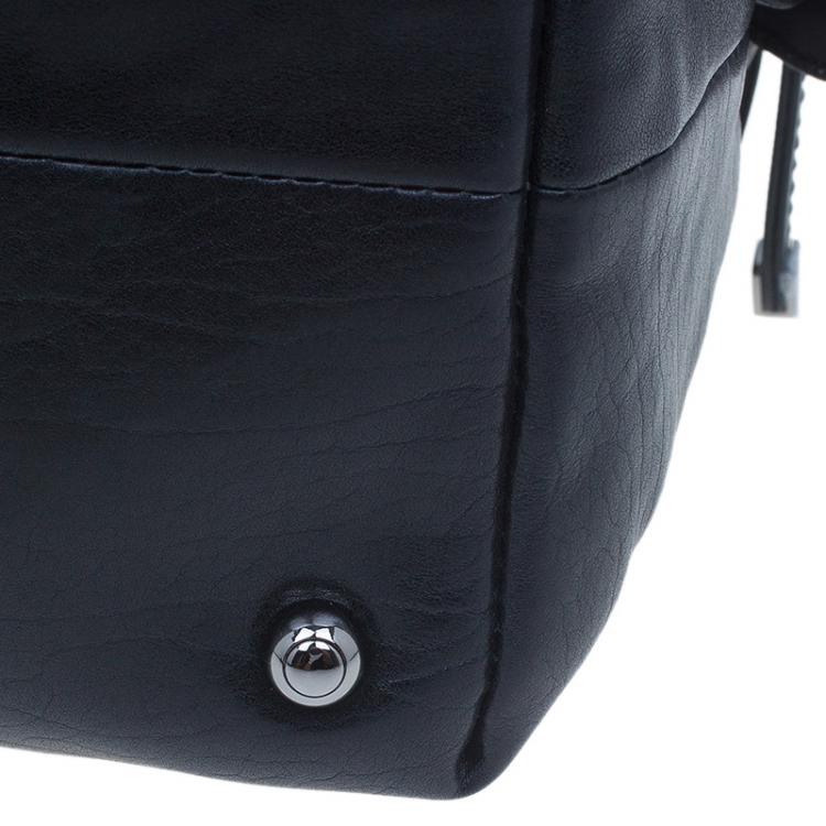 Pre Owned Tod's Black Leather Signature Bauletto Bag