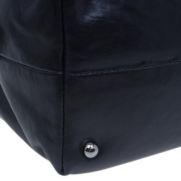 Pre Owned Tod's Black Leather Signature Bauletto Bag
