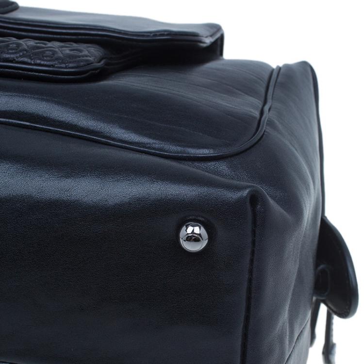 Pre Owned Tod's Black Leather Signature Bauletto Bag