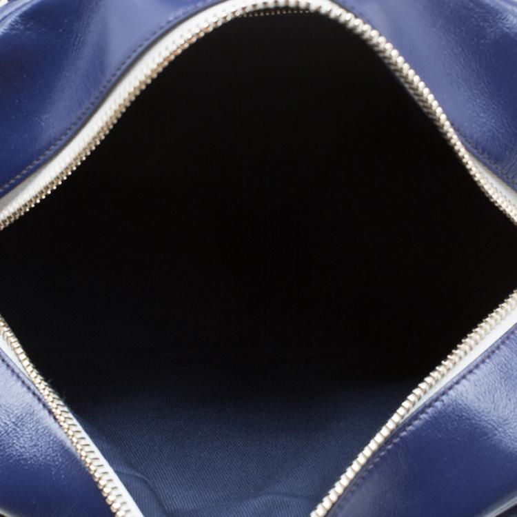 Pre Owned Tod's Navy Blue Glossy Leather Small Military Bowler Bag