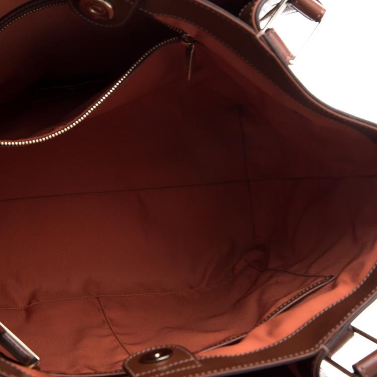 Pre Owned Tod's Brown Perforated Leather Shopping Tote
