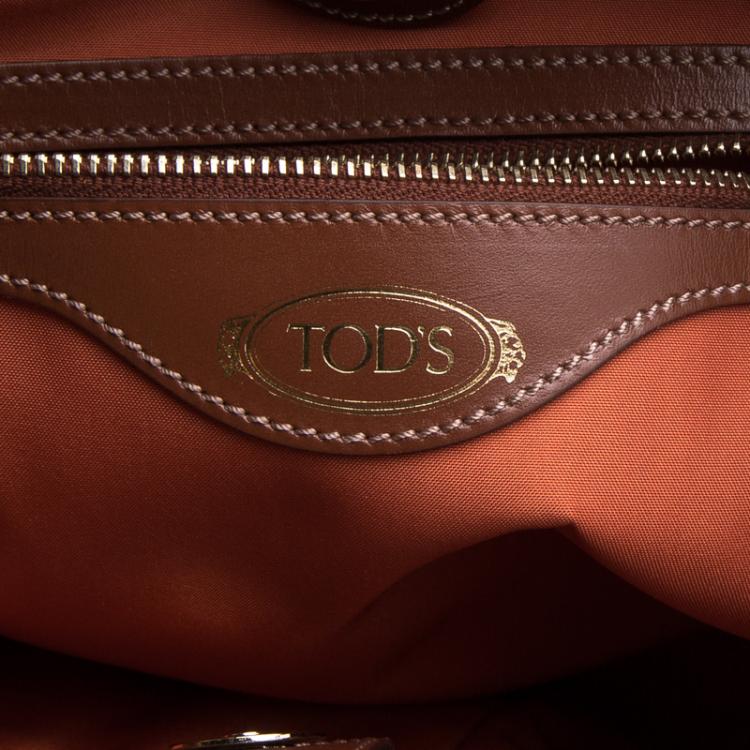 Pre Owned Tod's Brown Perforated Leather Shopping Tote